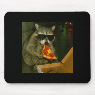 Lustiger Cooler Waschbär Mit Sungles Isst Zza Vint Mousepad