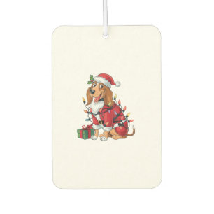 Lustiger Coonhound Weihnachtsbeleuchtung Santa Coo Autolufterfrischer