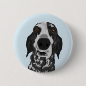 Lustiger Coonhoundgesichtsknopf Button (Vorderseite)