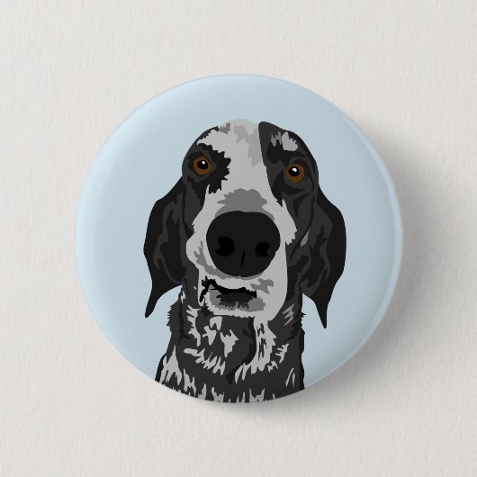 Lustiger Coonhoundgesichtsknopf Button (Vorderseite)