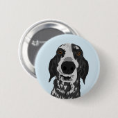 Lustiger Coonhoundgesichtsknopf Button (Vorne & Hinten)