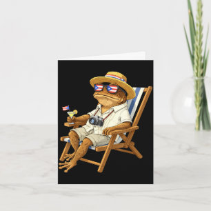 Lustiger Coqui-Frosch-Meme Puerto Rico-Flagge-Bril Karte