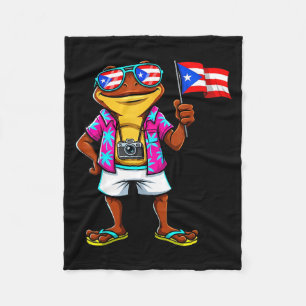 Lustiger Coqui-Frosch Puerto Rico-Flagge Boricua P Fleecedecke