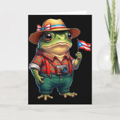 Lustiger Coqui-Frosch Puerto Rico-Flagge Taino Bor Karte (Vorderseite)