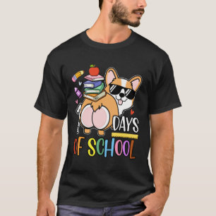 Lustiger Corgi 100 Tage Schule Kinder Jungen Mädch T-Shirt