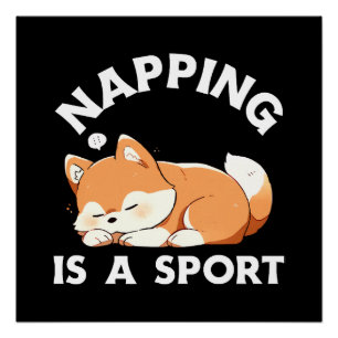 Lustiger Corgi beim Nickerchen ist ein Sport für H Poster