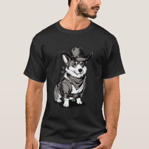 Lustiger Corgi Cowboy Western Corgi Liebhaber Land T-Shirt