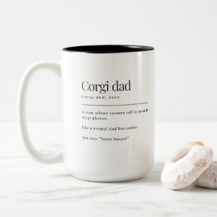 Lustiger Corgi-Definition Corgi-Vater-Geburtstagsg Zweifarbige Tasse