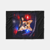 Lustiger Corgi-Fahr-Meme-Hund fährt Auto  Fleecedecke (Vorderseite (Horizontal))