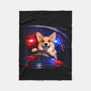 Lustiger Corgi-Fahr-Meme-Hund fährt Auto Fleecedecke