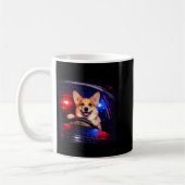 Lustiger Corgi-Fahr-Meme-Hund fährt Auto Kaffeetasse (Links)
