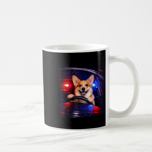 Lustiger Corgi-Fahr-Meme-Hund fährt Auto Kaffeetasse (Rechts)