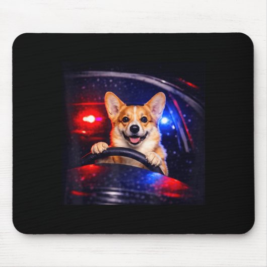 Lustiger Corgi-Fahr-Meme-Hund fährt Auto Mousepad (Vorne)