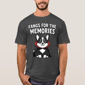 Lustiger Corgi Halloween Vampirzähne Hund T-Shirt