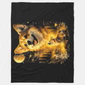lustiger Corgi heult den Mond an Fleecedecke (Vorderseite)