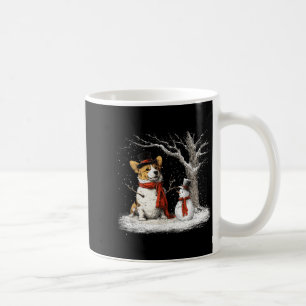 Lustiger Corgi Hund im Schnee Baum Weihnachten Win Kaffeetasse