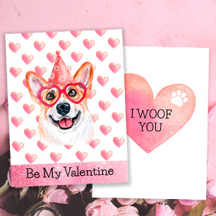 Lustiger Corgi Ich Wuffe Dich Hunde Valentinstag Feiertagskarte
