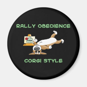 Lustiger Corgi Kundgebung-O Cartoon Magnet