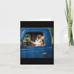 Lustiger Corgi-Meme Humorvoller Hund fährt LKW Str Karte