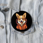 Lustiger Corgi mit Hoodie Button (Beispiel)