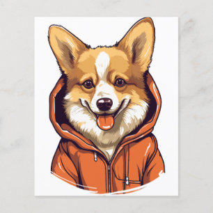 Lustiger Corgi mit Hoodie Flyer