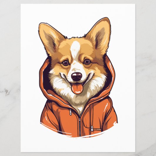 Lustiger Corgi mit Hoodie Flyer (Vorne)
