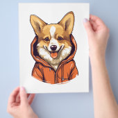 Lustiger Corgi mit Hoodie Flyer (Hand)