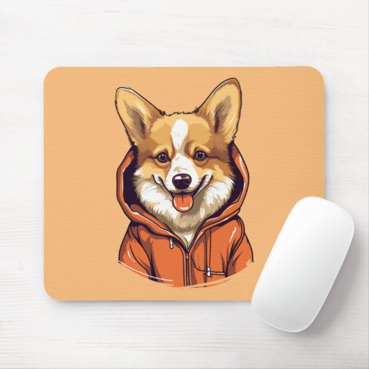 Lustiger Corgi mit Hoodie Mousepad (Mit Mouse)