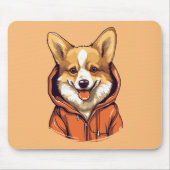 Lustiger Corgi mit Hoodie Mousepad (Vorne)