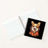 Lustiger Corgi mit Hoodie Notizblock (Innenseite)