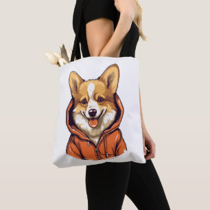Lustiger Corgi mit Hoodie Tasche