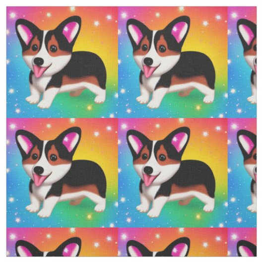 Lustiger Corgi-Welpe Stoff (Muster)