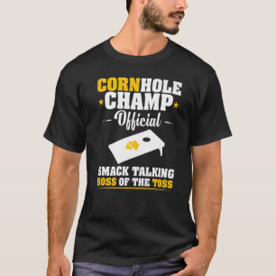 Lustiger Cornhole-Champion, der den Boss des Tos b T-Shirt