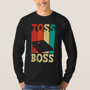 Lustiger Cornhole Mais Loch Retro Wurf Chef T-Shirt