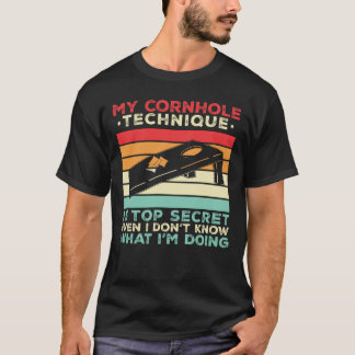 Lustiger Cornhole-Sack Bean Bag Wurf Cornhole-Spie T-Shirt