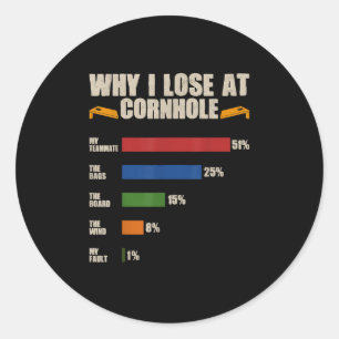 Lustiger Cornhole-Spieler Warum ich bei Cornhole v Runder Aufkleber