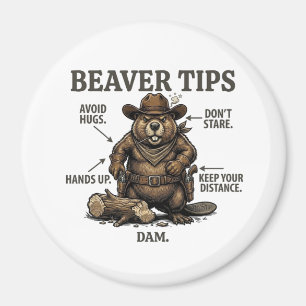 Lustiger Cowboy-Biber-Tipps Wilder Westen Vintage  Magnet