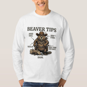 Lustiger Cowboy-Biber-Tipps Wilder Westen Vintage  T-Shirt
