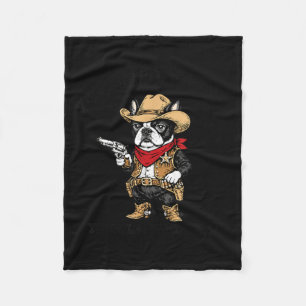 Lustiger Cowboy-Hund hat Ihr letztes Butterbrot De Fleecedecke