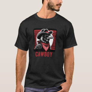 Lustiger Cowboy-Krähe, Western-Vogel mit Bandana T-Shirt