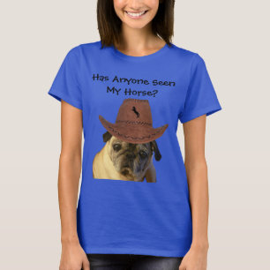 Lustiger Cowboy-Mops-Hund T-Shirt
