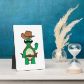 Lustiger Cowboy-Schildkröten-Sheriff Fotoplatte (Seite)
