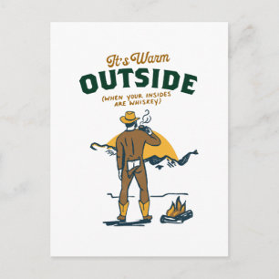 Lustiger Cowboy trinkt Whiskey Postkarte