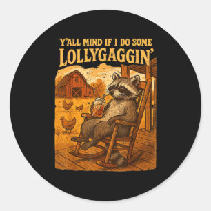 Lustiger Cowboy-Waschbär, stört es euch, wenn ich Runder Aufkleber
