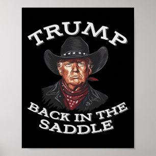 Lustiger Cowboy Western Donald Trump Präsident Us Poster