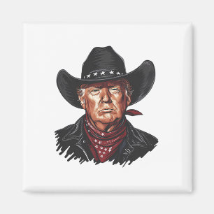 Lustiger Cowboy Western Donald Trump Us Flagge 202 Magnet