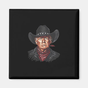 Lustiger Cowboy Western Donald Trump Us-Flagge Wah Magnet