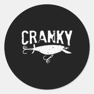Lustiger Cranky - Crankbait Angelder Köder Humor F Runder Aufkleber