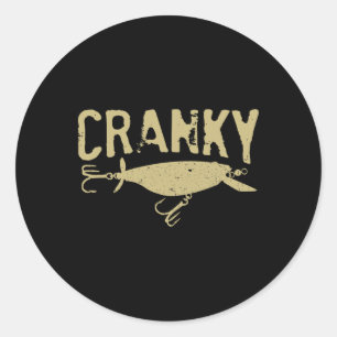 Lustiger Cranky - Crankbyit Angelköder Humor Fisch Runder Aufkleber