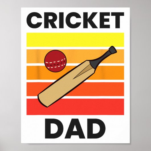 Lustiger Cricket-Vater Poster (Vorne)